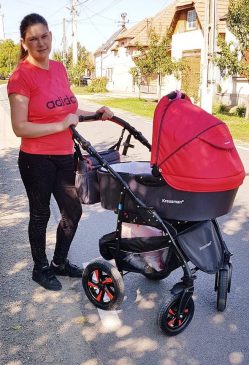 kinderwagen beige weiss