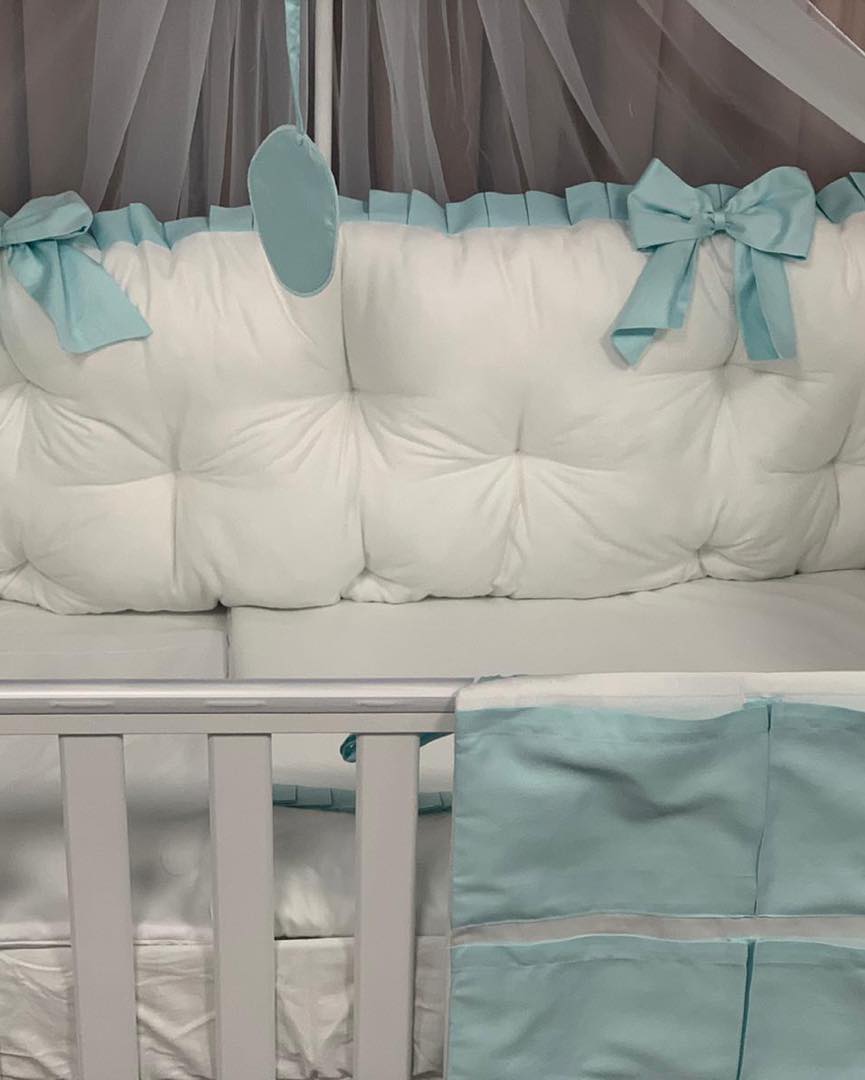 ROYAL White Mint de cama para bebé, 11 piezas, ropa de cama, 100% algodón con bordado + mosquitera - KRAUSMAN - Original Alemania Cochecitos Cochecitos combinados Sistemas de viaje